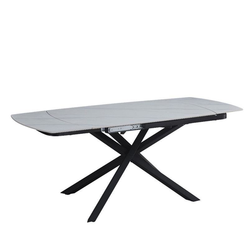 Tavolo Louis 130-190 bianco venature gambe nere allungabile