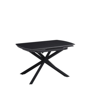 Tavolo Louis 130/190 nero gambe nere moderno allungabile elegante