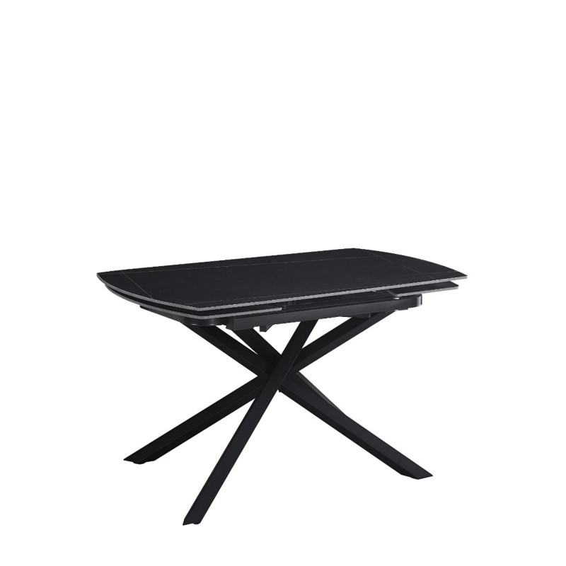 Tavolo Louis 130/190 nero gambe nere moderno allungabile elegante