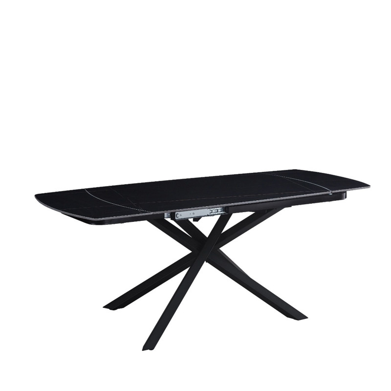 Tavolo Louis 130/190 nero gambe nere moderno allungabile elegante
