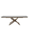 Tavolo Pegaso Pietra Patagonia con gambe bronzo design moderno