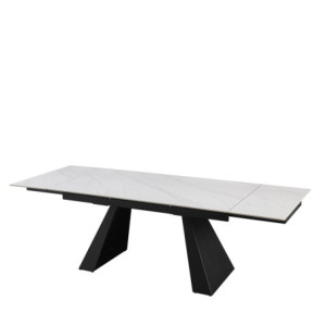 Zoom Tavolo Vermont Allungabile Bianco Con Venature/Gambe Nere
