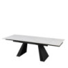 Tavolo Vermont allungabile bianco venature gambe nere moderno