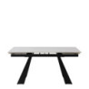 Tavolo Vermont allungabile bianco venature gambe nere moderno