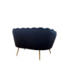 Divano Frida velluto nero gambe oro con cuscino elegante moderno
