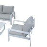 Set Lisbona divano 2 poltrone tavolino alluminio bianco giardino