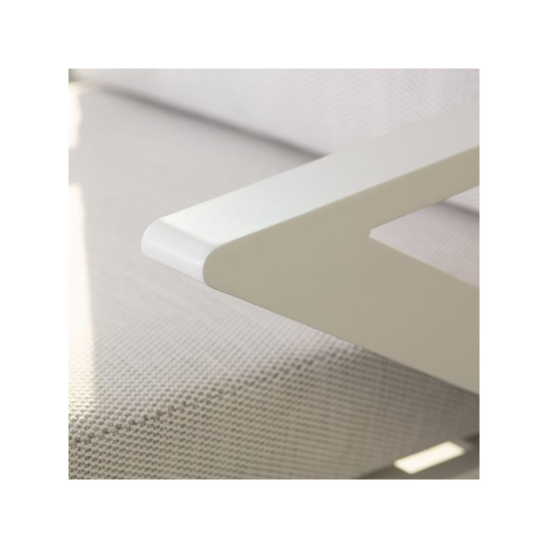 Set Malaga divano 2 poltrone alluminio bianco moderno e pratico