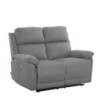 Set Eugenia divano 3+2 elettrico con USB tessuto cenere moderno