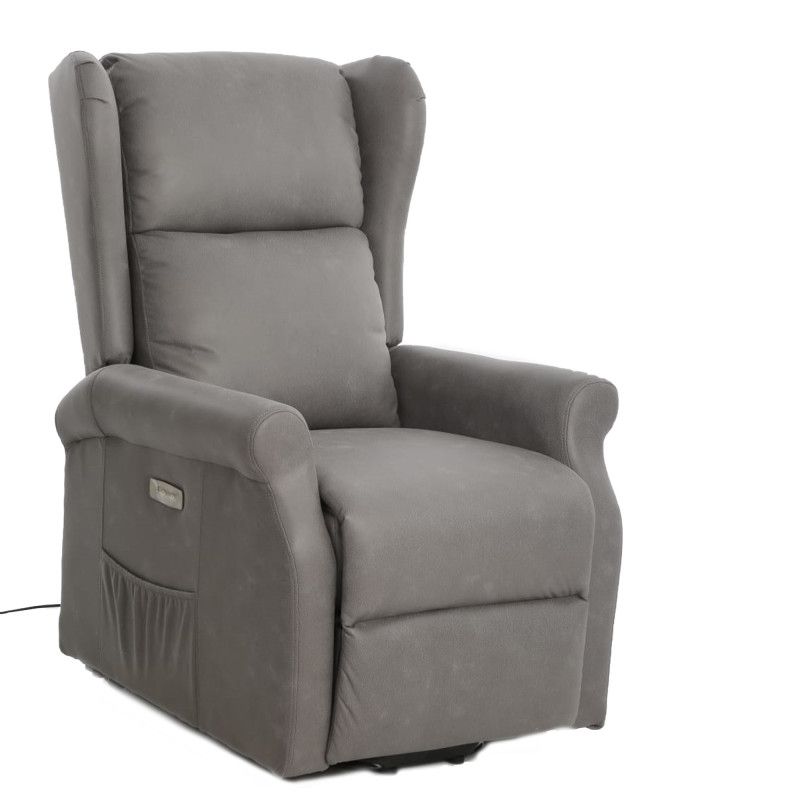 Poltrona relax Begere Arlette D Mozart fango con USB moderna