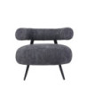 Poltrona bassa Teddy bouclé grigio struttura nera moderna