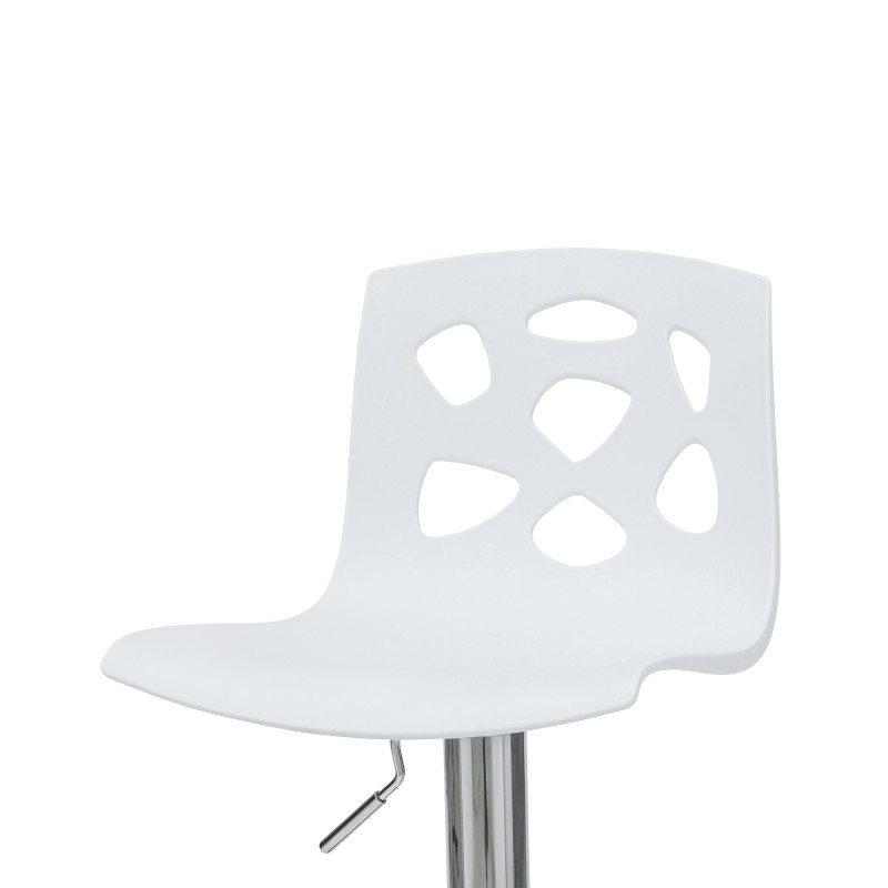 Sgabello Manchester bianco con elevazione a gas moderno regolabile