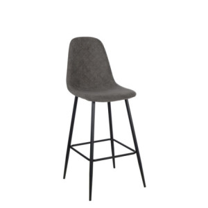 Set 4 sgabelli New Lena tessuto cenere gambe nere moderni