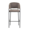 Set 2 sgabelli Brigitte tessuto tortora gambe nere moderni