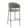 Set 2 sgabelli Brigitte tessuto tortora gambe nere moderni