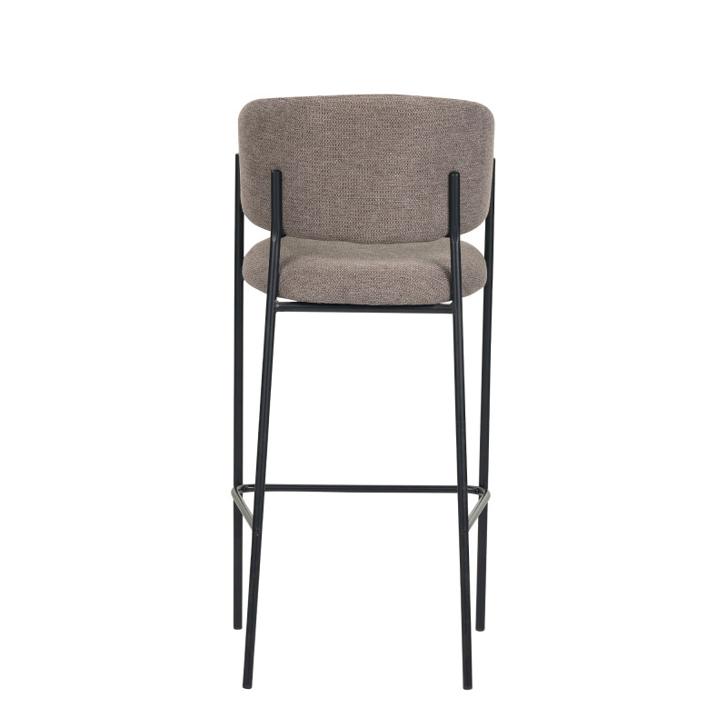 Set 2 sgabelli Brigitte tessuto tortora gambe nere moderni