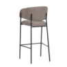 Set 2 sgabelli Brigitte tessuto tortora gambe nere moderni