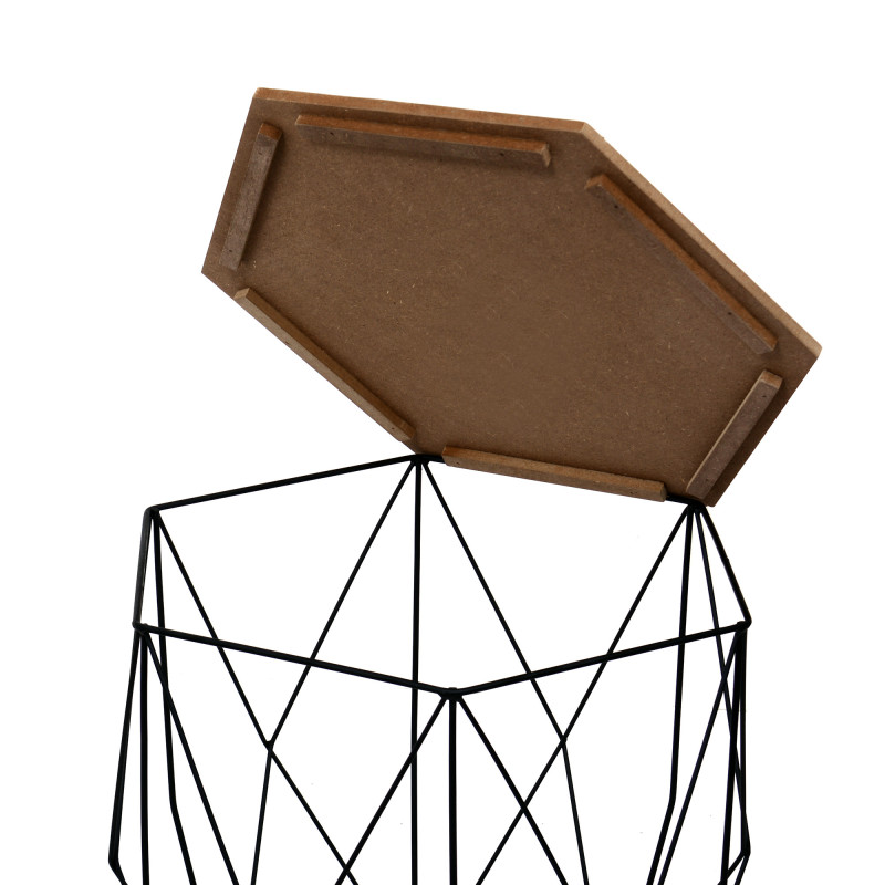 Set 2 tavolini Prism rovere nero moderni e versatili