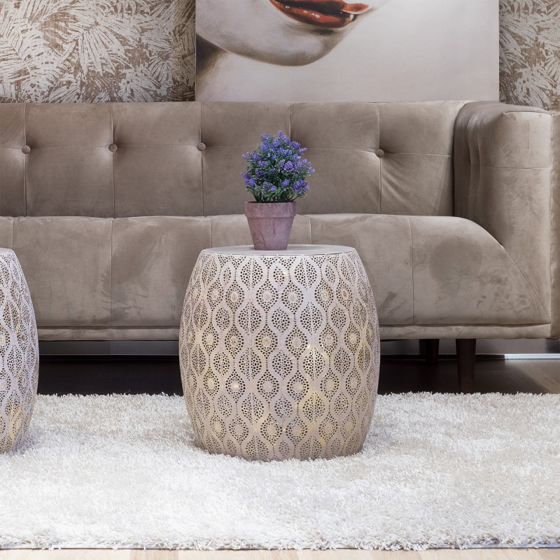 Tavolino Tribeca metallo rosa chiaro e oro moderno ed elegante