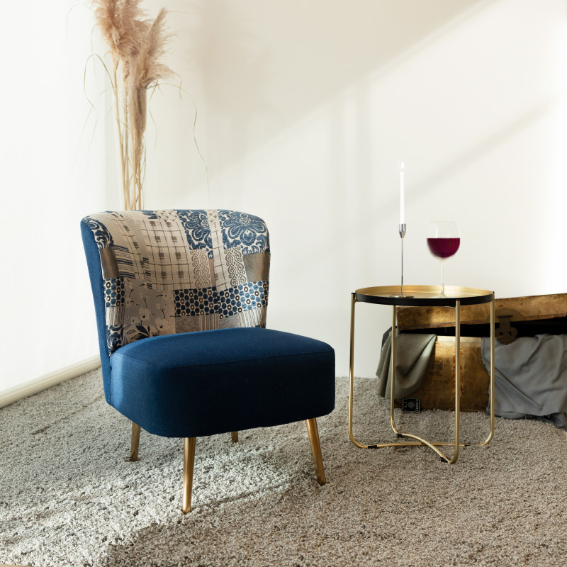 Tavolino Belly in metallo oro moderno elegante per soggiorno