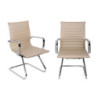 Set 2 poltrone Pleasure attesa tortora similpelle cromata moderne