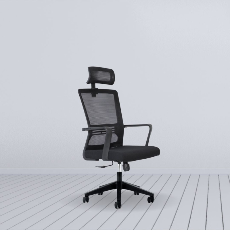 Poltrona Clifton nera ergonomica per ufficio moderna e confortevole
