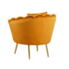Poltrona Frida velluto senape gambe oro con cuscino elegante