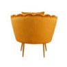Poltrona Frida velluto senape gambe oro con cuscino elegante
