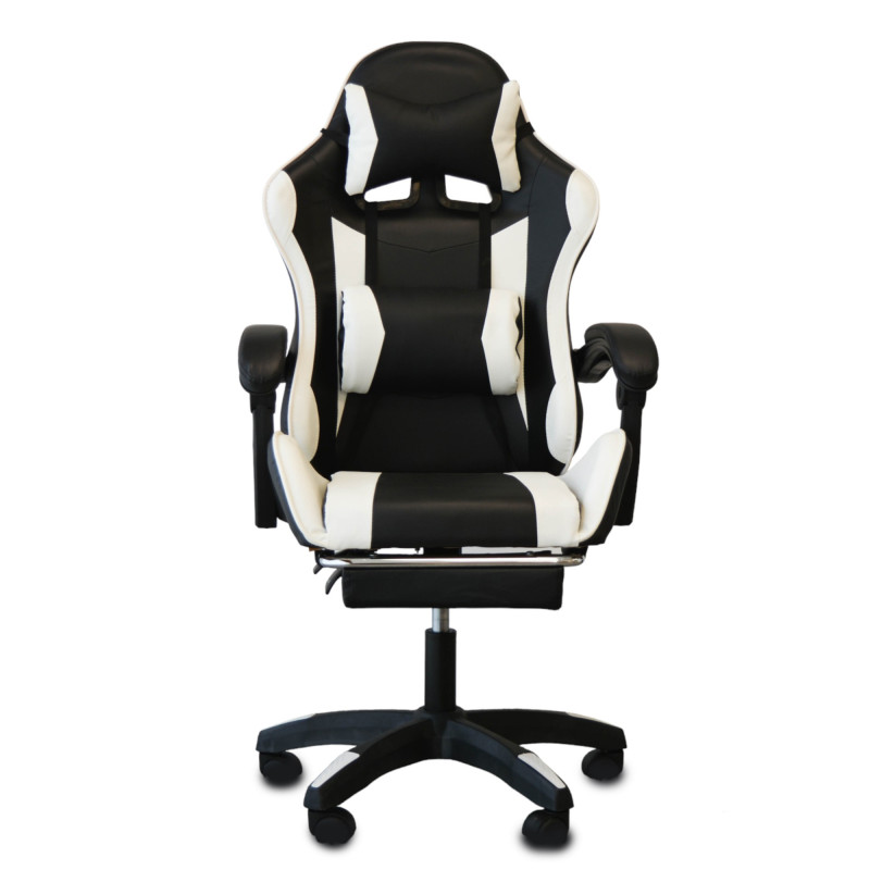Poltrona Racing Omega nera bianca similpelle ergonomica ufficio