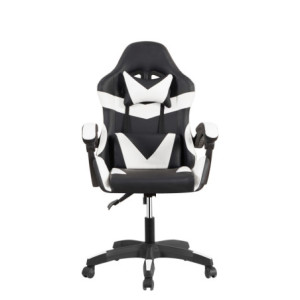 Poltrona Racing Alfa nera bianca similpelle ergonomica ufficio