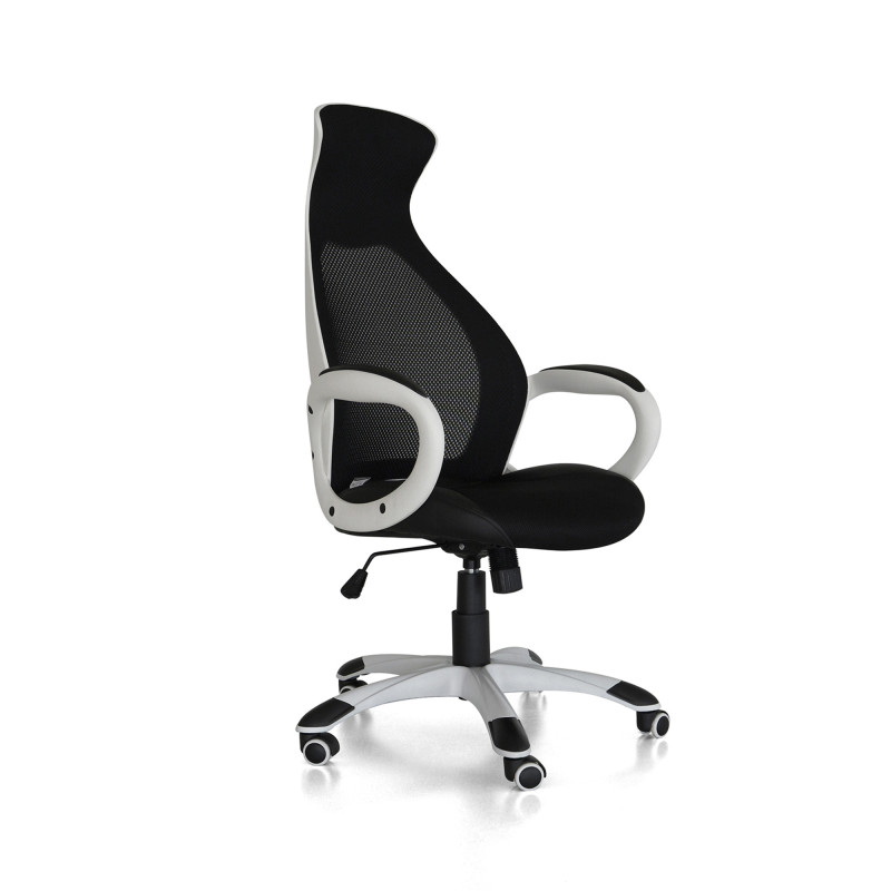 Poltrona Capital nera struttura bianca ergonomica ufficio moderna