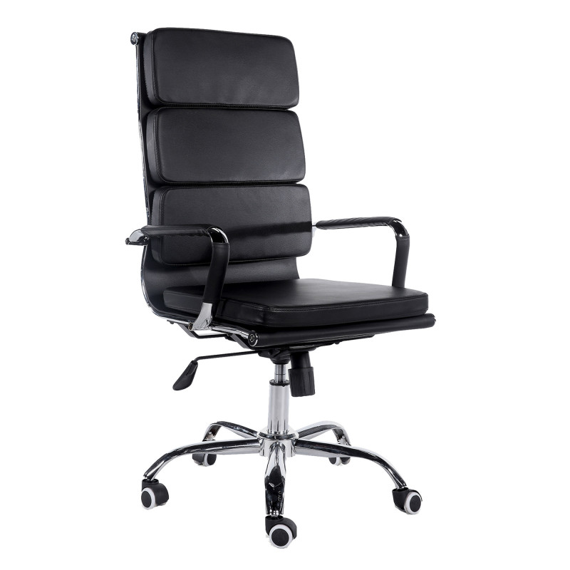Poltrona Mito presidenziale simil nera cromata ergonomica