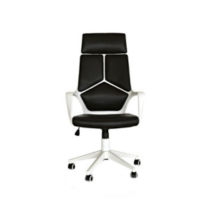 Poltrona President nera struttura bianca ergonomica ufficio moderna