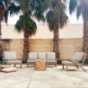 Set Malaga divano e 2 poltrone alluminio tortora da giardino