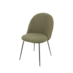 Set 4 sedie Tamara tessuto verde oliva gambe nere moderne