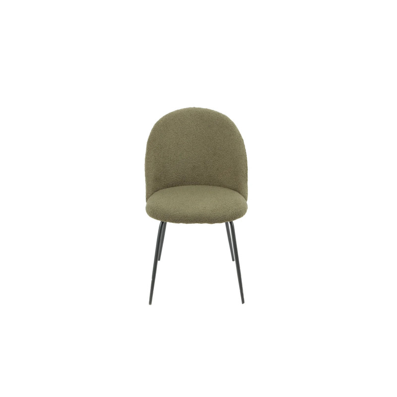 Set 4 sedie Tamara tessuto verde oliva gambe nere moderne