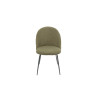 Set 4 sedie Tamara tessuto verde oliva gambe nere moderne