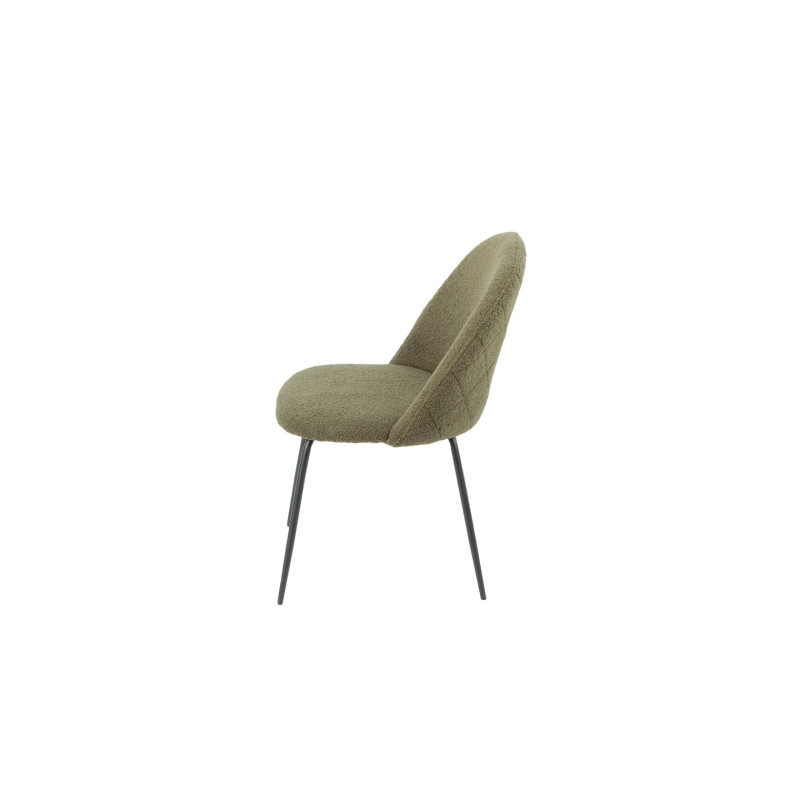 Set 4 sedie Tamara tessuto verde oliva gambe nere moderne