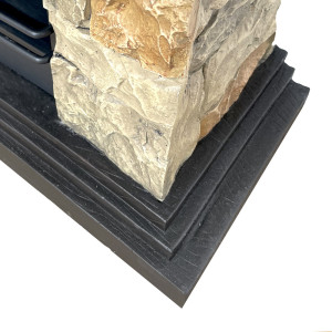 Zoom Camino a bioetanolo biocamino da terra Belluno effetto finta pietra L93xP28xH85