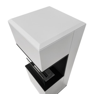 Zoom Camino a bioetanolo biocamino da terra Oslo in acciao bianco L38xP38xH100