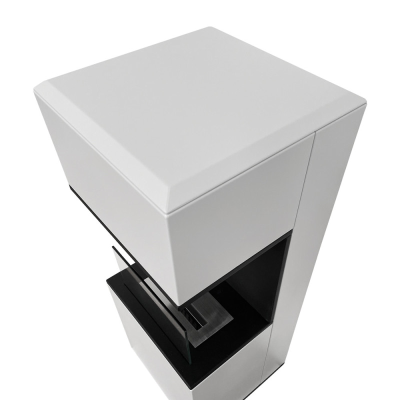 Camino a bioetanolo Oslo acciaio bianco da terra L38xP38xH100