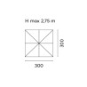 Ombrellone Roma 3x3 palo laterale antracite Made in Italy Moia