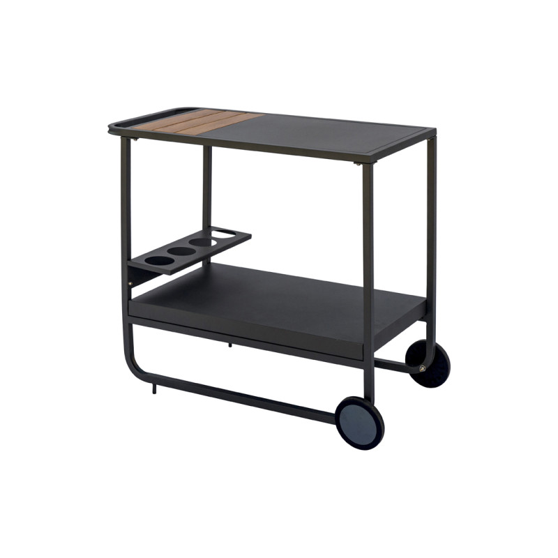 Carrello Portavivande Con Ruote Alluminio Antracite Moia