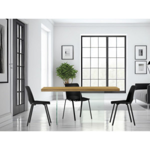 Tavolo Glass allungabile legno massello 160/180x90 cm moderno