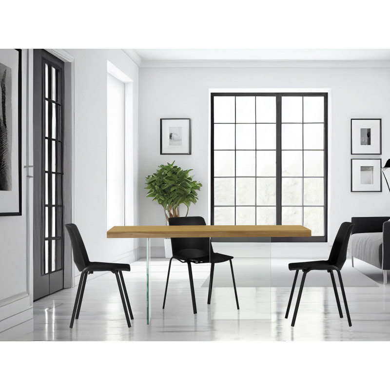 Tavolo Glass allungabile legno massello 160/180x90 cm moderno