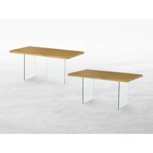 Zoom Tavolo Glass in legno massello