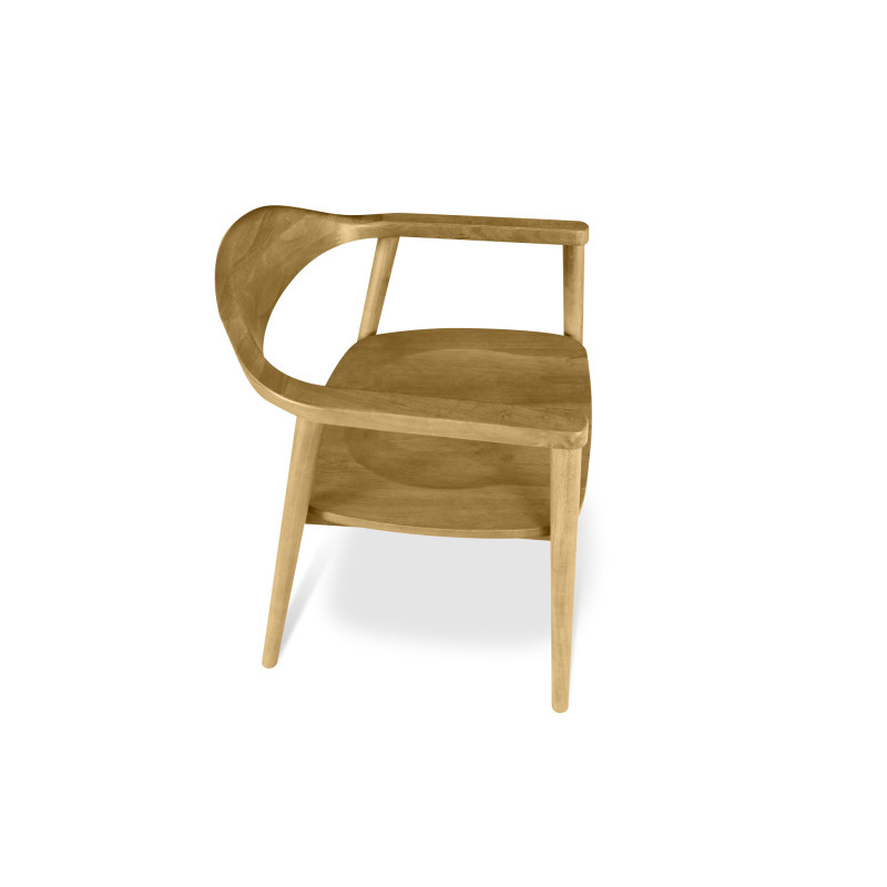 Sedia Arm con braccioli in legno massello design moderno casa