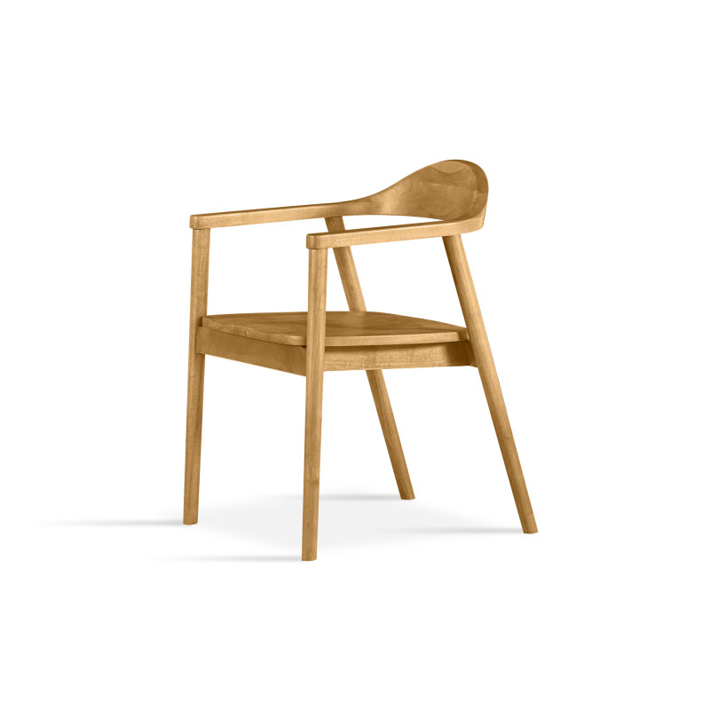 Sedia Arm con braccioli in legno massello design moderno casa