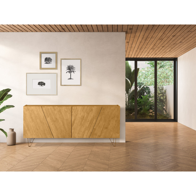 Madia 4 ante Incline in legno massello moderna piedini a scelta