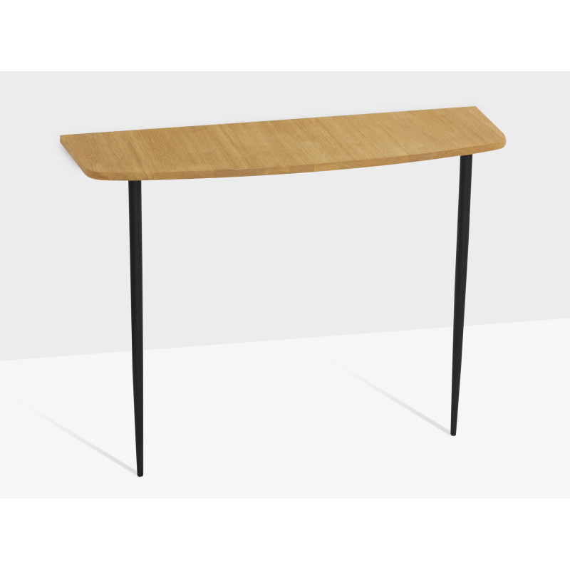 Consolle curva in legno massello 90x28 cm allungabile casa