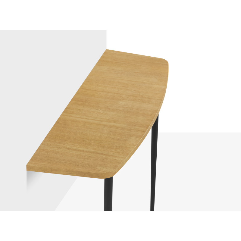 Consolle curva in legno massello 90x28 cm allungabile casa